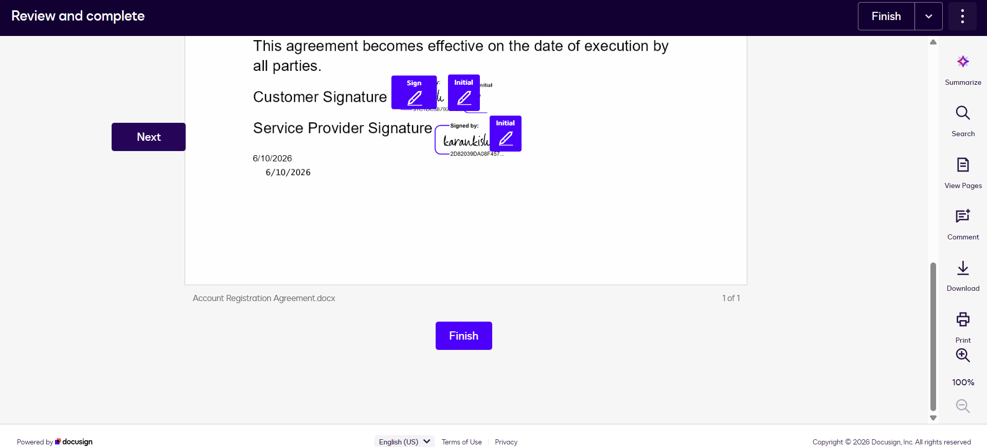 DocuSign Step 28