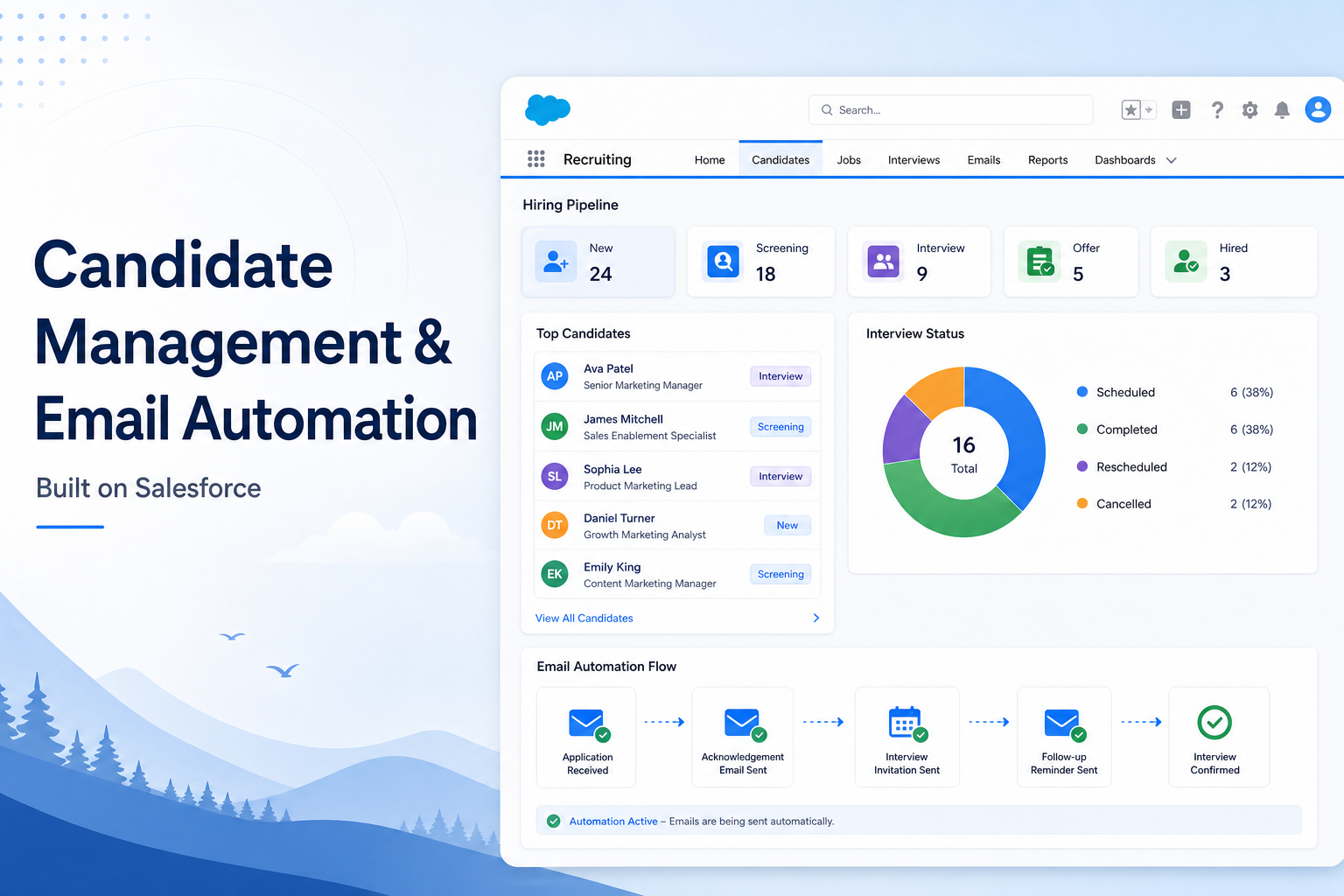 Candidate Management & Email Automation System in Salesforce cover infographic